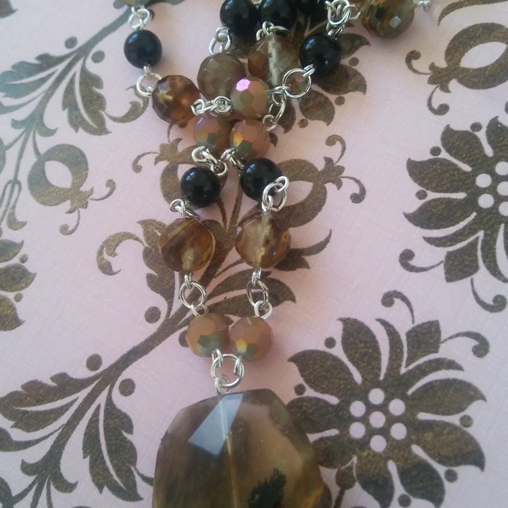 WATERMELON TOURMALINE CRYSTAL NECKLACE - Picture 3 of 6